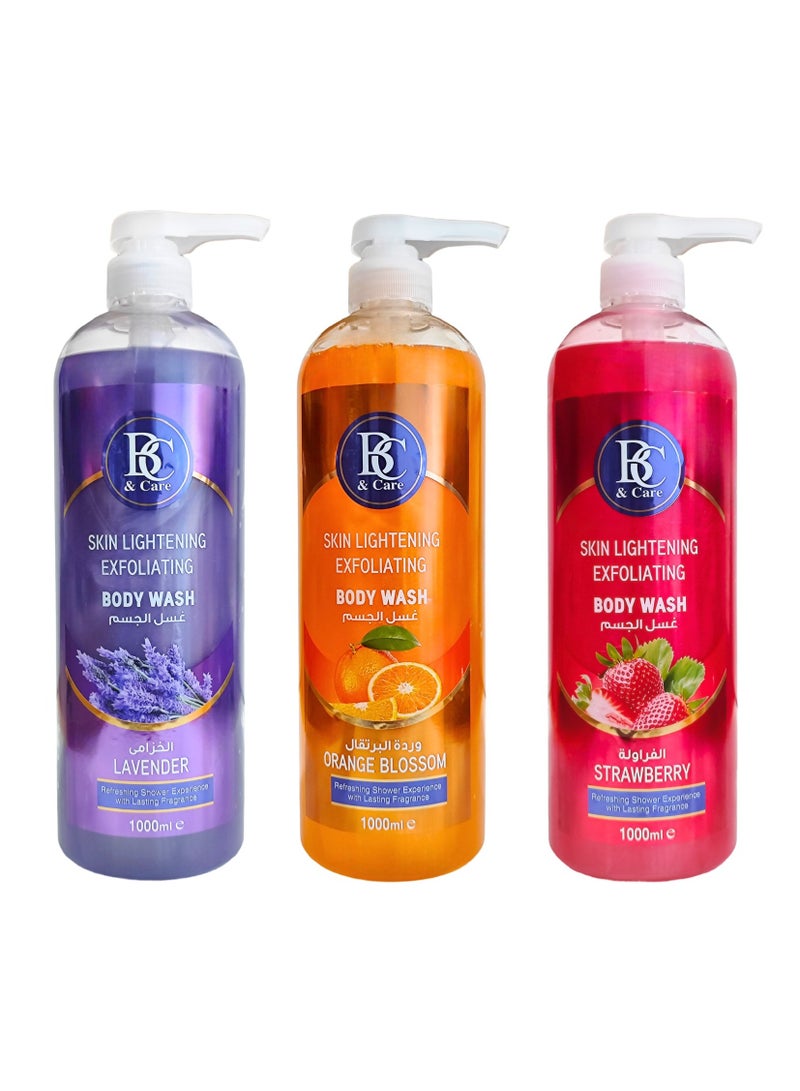 BC & CARE Lavender Skin-Lightening Exfoliating Body Wash: Refreshing Shower Experience with Lasting Fragrance - 1000ml - Image 3