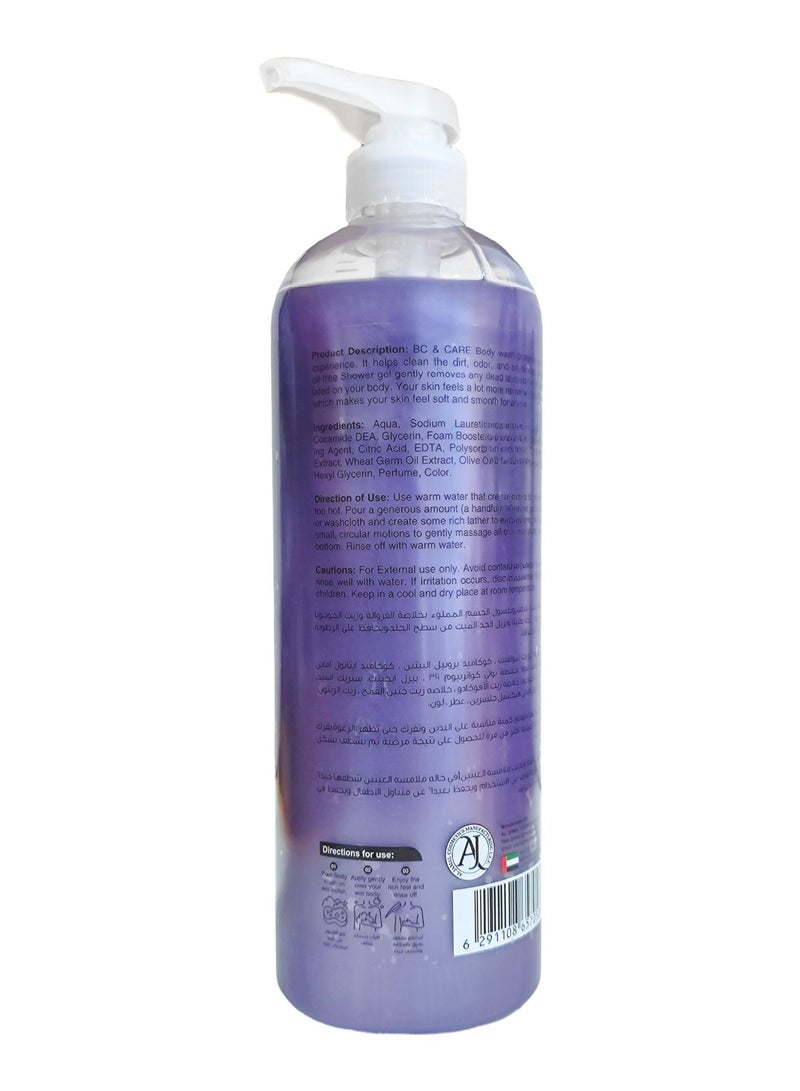 BC & CARE Lavender Skin-Lightening Exfoliating Body Wash: Refreshing Shower Experience with Lasting Fragrance - 1000ml - Image 2