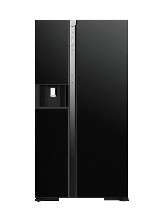 HITACHI 700L Gross Capacity  Side By Side Refrigerator with Inverter Compressor, 2 Door Fridge, Dual Fan Cooling, Quick Freezing, Touch Panel, Ice & Water Dispenser RSX700GPUK0GBK Glass Black - Image 1