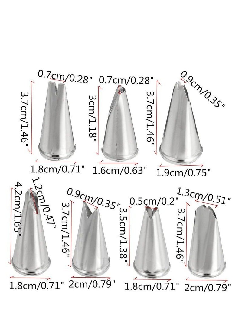 DUNISO Leaf Piping Bags and Tips Set 7 Pieces Piping Tips Set Cake Decorating Tips Icing Piping Nozzles Set Cupcake Decorating Kit Cupcake Pastry Tool Stainless Steel - Image 3