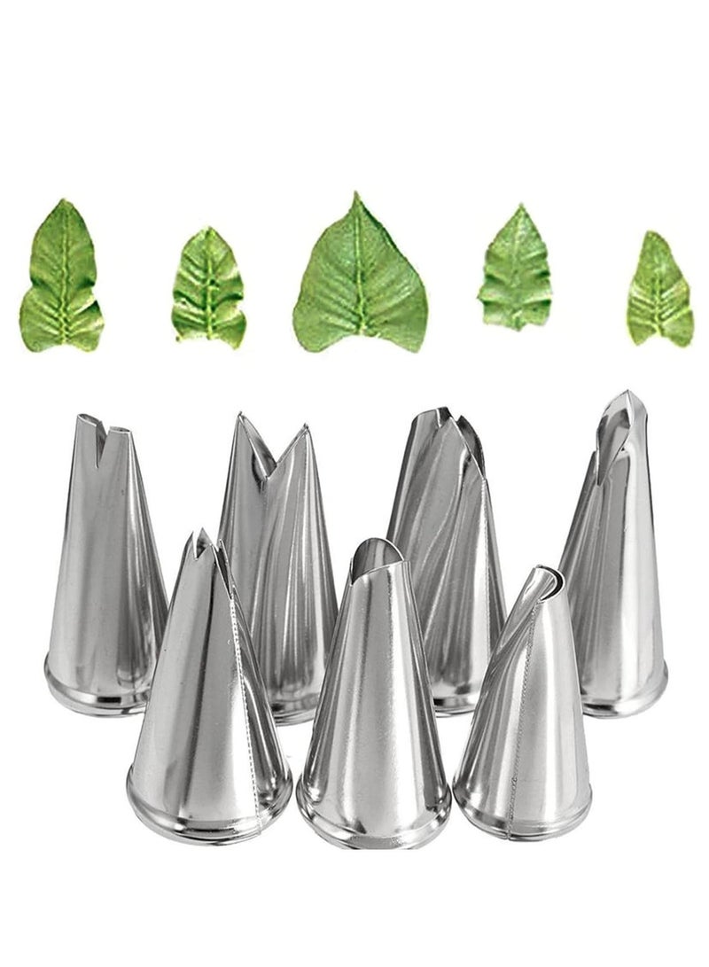 DUNISO Leaf Piping Bags and Tips Set 7 Pieces Piping Tips Set Cake Decorating Tips Icing Piping Nozzles Set Cupcake Decorating Kit Cupcake Pastry Tool Stainless Steel - Image 2