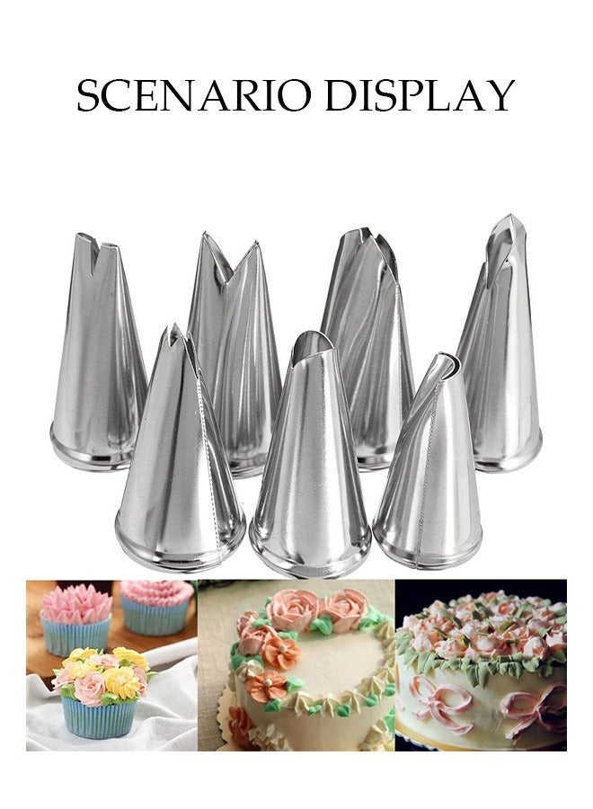 DUNISO Leaf Piping Bags and Tips Set 7 Pieces Piping Tips Set Cake Decorating Tips Icing Piping Nozzles Set Cupcake Decorating Kit Cupcake Pastry Tool Stainless Steel - Image 4