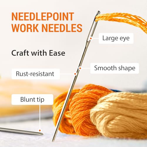 VONEEDL Large Eye Blunt Tapestry Needles (Pack of 50) - 5 Sizes with 5 Storage Tubes - Perfect for Darning, Embroidery, Cross-Stitching, Needlepoint, Crafting, Knitting, Weaving, and DIY - Image 3