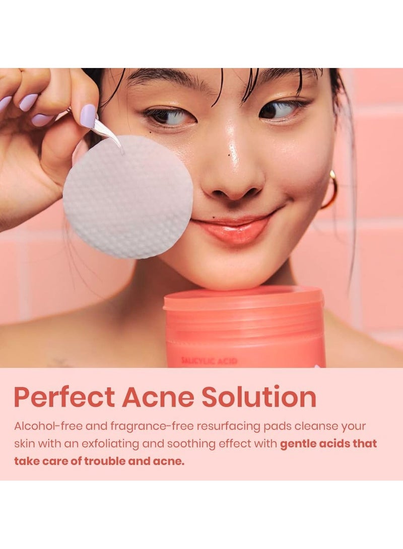 Moms Bath Recipe 60pcs Korean Salicylic Acid Trouble Clear Pad - AHA BHA PHA Exfoliating Face Pads for Acne & Oily Skin - Removes Blackheads, Whiteheads & Clogged Pores - Image 2