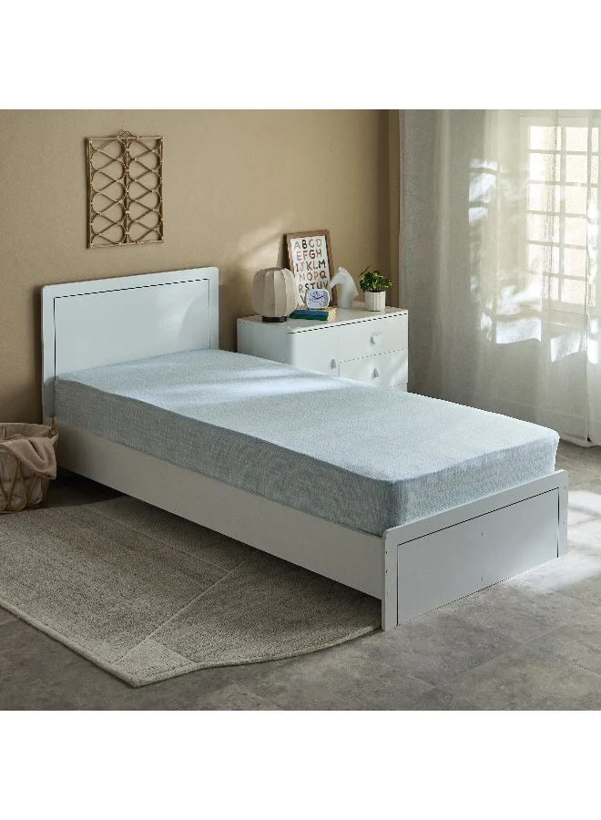 Home Box Tom Slumber Criss Cross Single Cotton Fitted Sheet - 90x200+25 cm