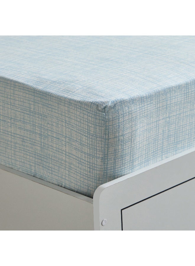 Home Box Tom Slumber Criss Cross Single Cotton Fitted Sheet - 90x200+25 cm - Image 4
