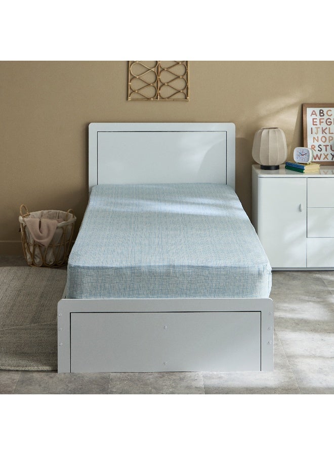 Home Box Tom Slumber Criss Cross Single Cotton Fitted Sheet - 90x200+25 cm - Image 3