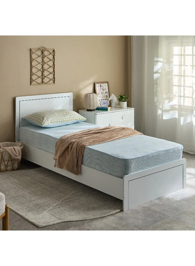 Home Box Tom Slumber Criss Cross Single Cotton Fitted Sheet - 90x200+25 cm
