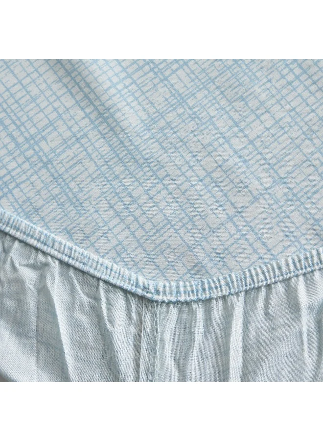 Home Box Tom Slumber Criss Cross Single Cotton Fitted Sheet - 90x200+25 cm