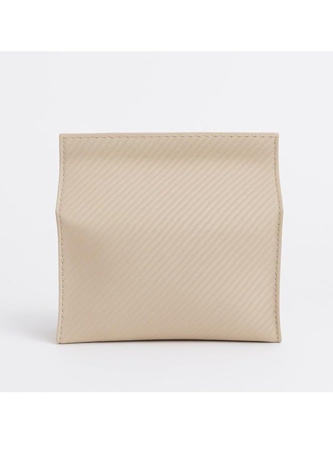 Luxury Leather Car Tissue Holder - Stylish and Versatile with Magnetic Closure (Beige Carbon Fiber) - Image 3