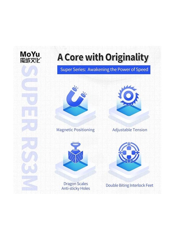 CuberShop Moyu Super RS3M 2022 3x3 MagLev Speed Cube, moyu RS3 M MagLev Professional 3x3 Stickerless Speed Cube, Upgraded Ver. of The Moyu RS3M 2021 & 2020 (Super RS 3M Series MagLev Pro Version)