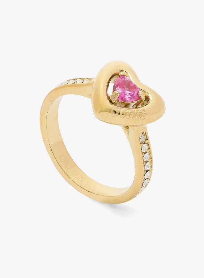 GUESS Crystal Heart Solitaire Ring - Image 4