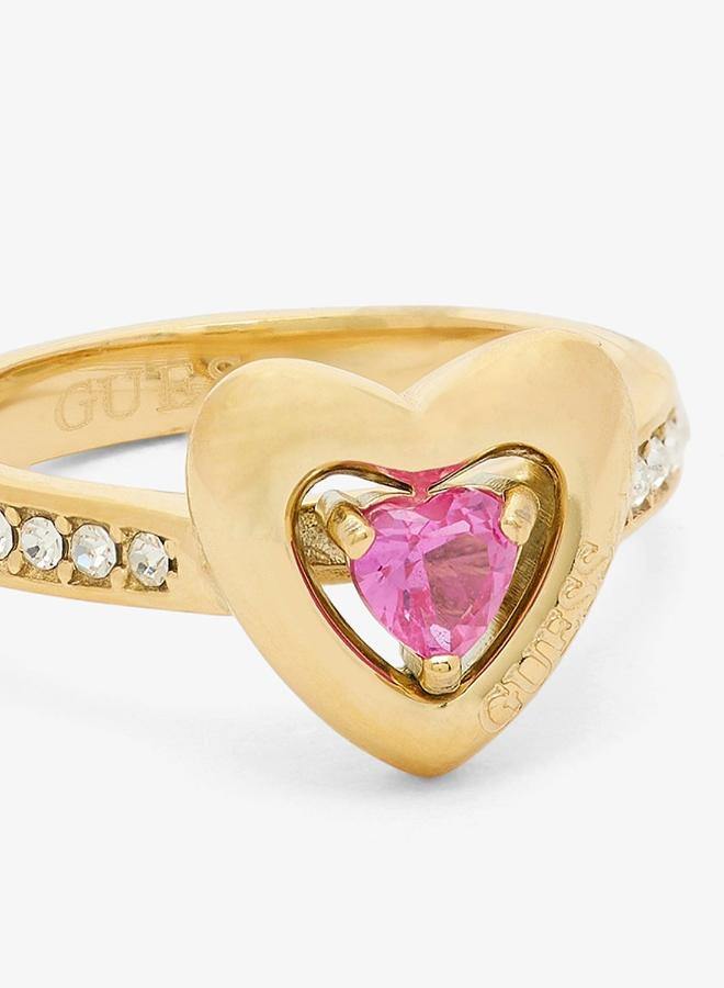 GUESS Crystal Heart Solitaire Ring - Image 5