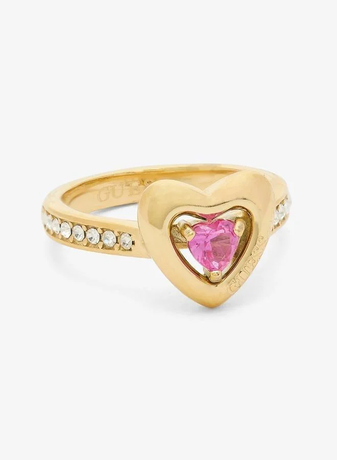 Crystal Heart Solitaire Ring