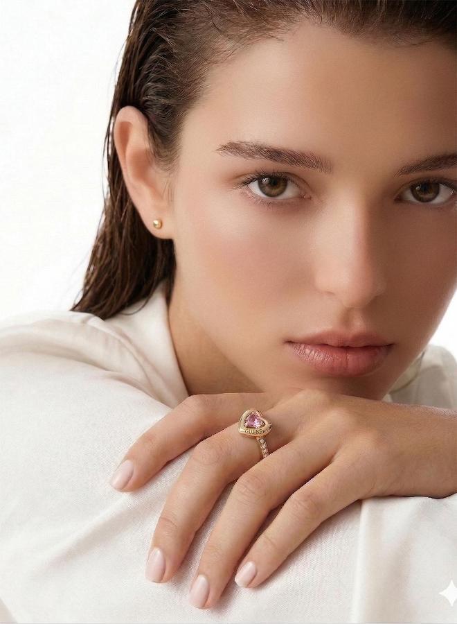 GUESS Crystal Heart Solitaire Ring - Image 5