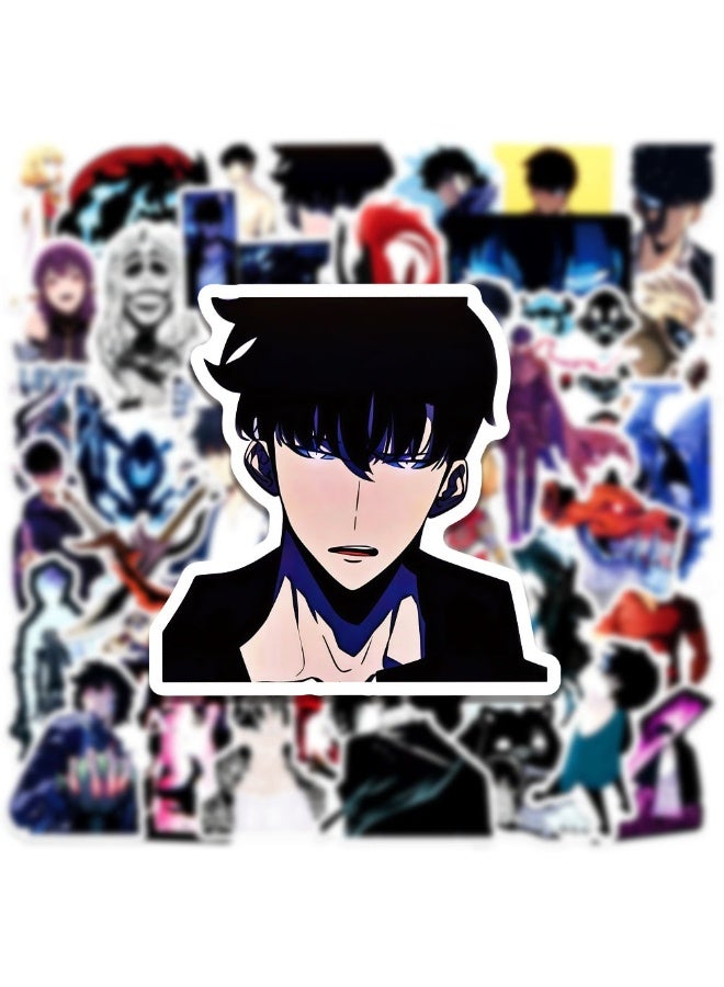 NIBEMINENT 50 Pcs Solo Leveling Deco Kit Waterproof Stickers, High Definition Printing Bright Colors, Suitable for Laptop Skateboard Luggage Water Bottle Guitar DIY - Image 3