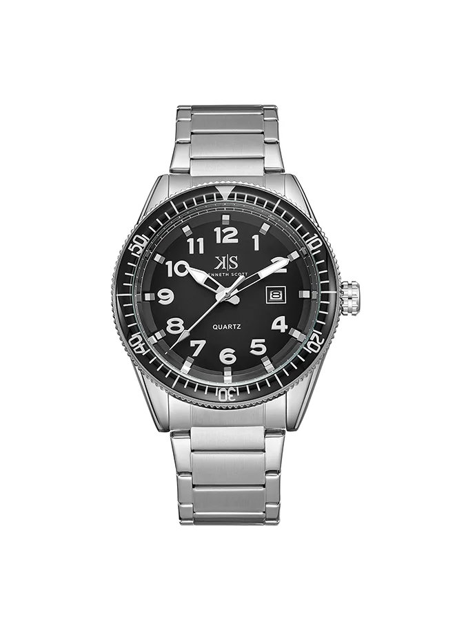 KENNETH SCOTT Kenneth Scott Men's Black  Dial Analog Watch - K23028-SBSB