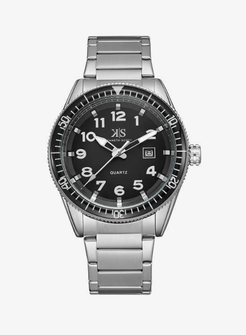 KENNETH SCOTT Men's Stainless Steel Analog Watch K23028-SBSB - 44x50 mm