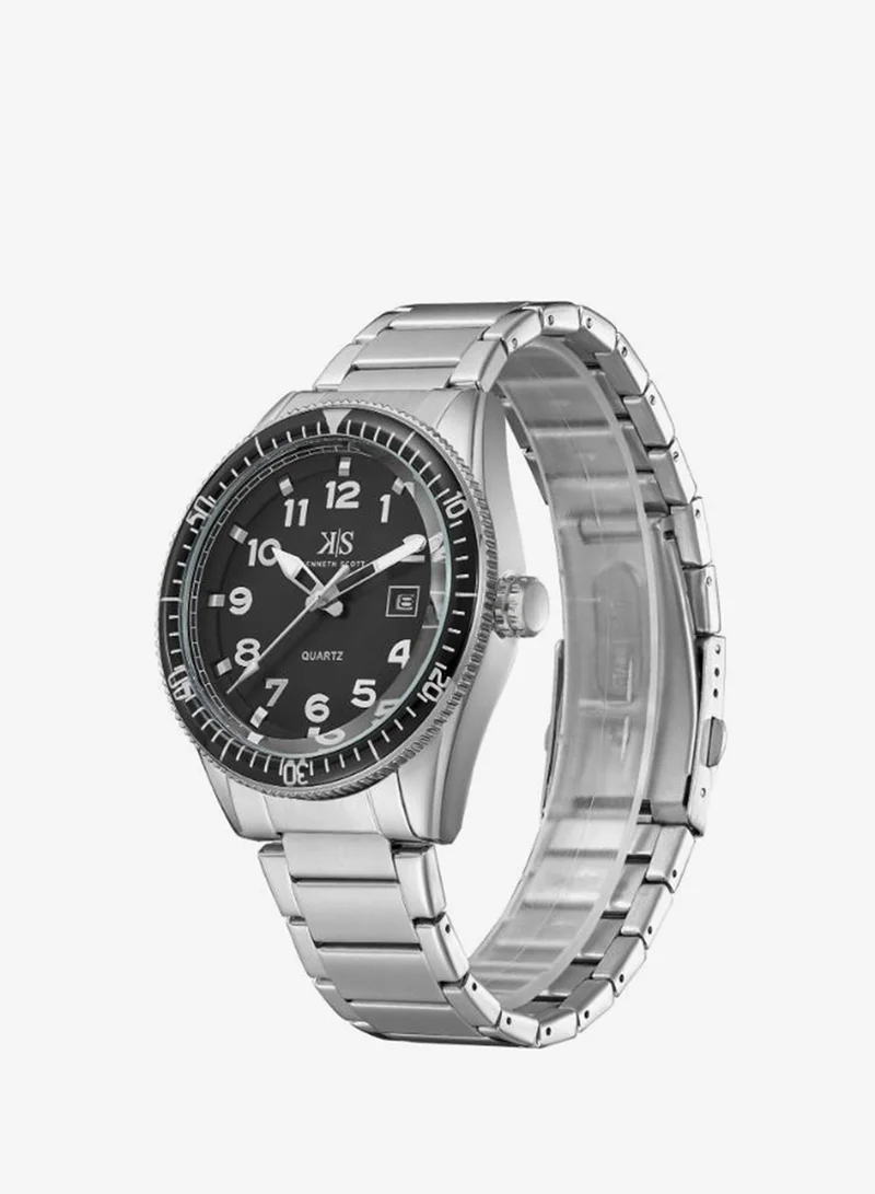 KENNETH SCOTT Men's Stainless Steel Analog Watch K23028-SBSB - 44x50 mm