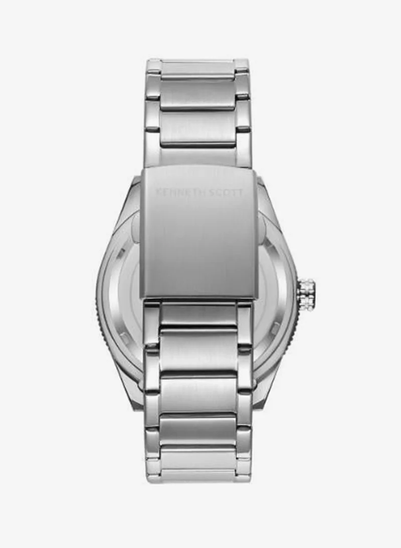 Kenneth Scott Black Men's Stainless Steel Analog Watch K23028-SBSB - 44x50 mm for Men | Best Price UAE