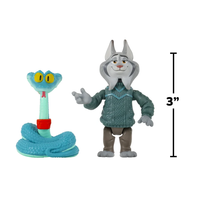 Disney Zootropolis 2 Collectible Figure 2-in-1 Pack - Gary De Snake & Pawbert Lynxley 3-Inches | Zootopia 2 Mystery Tails Collection | Character Figure | Gift for Kids and Collectors!