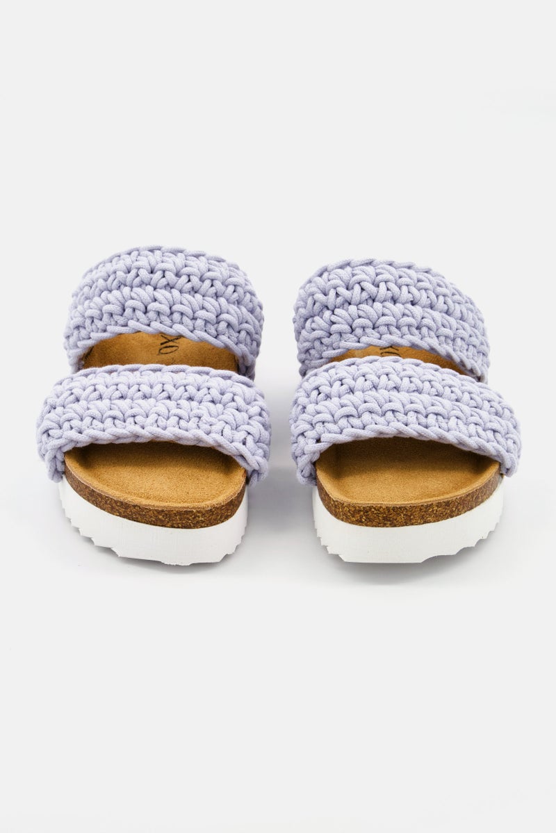 XOXO Women Slip On Open Toe Casual Sandal, Light Lavender  - Image 3