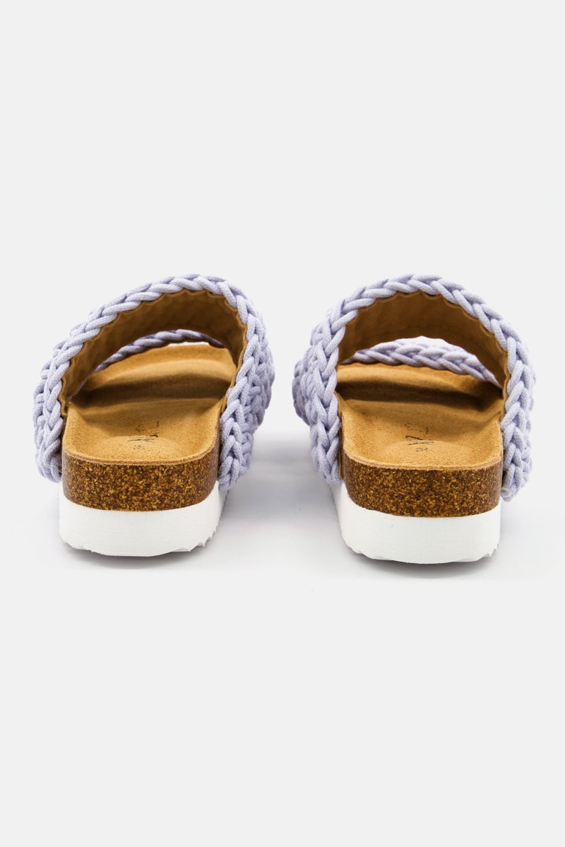 XOXO Women Slip On Open Toe Casual Sandal, Light Lavender  - Image 4