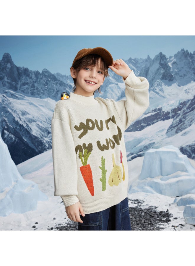 مكد سترة Mqd للأولاد بأسلوب أكاديمي ربيعي وخريفي أنيق وشبه رقبة عالية مع حرف عارض - Image 3