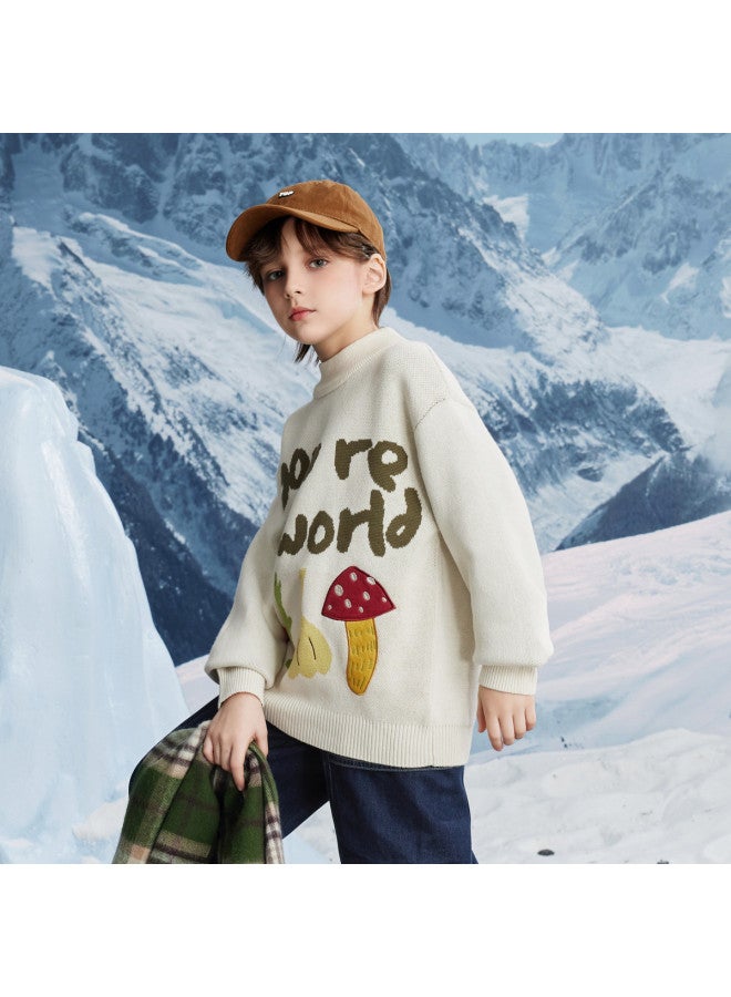 مكد سترة Mqd للأولاد بأسلوب أكاديمي ربيعي وخريفي أنيق وشبه رقبة عالية مع حرف عارض - Image 4