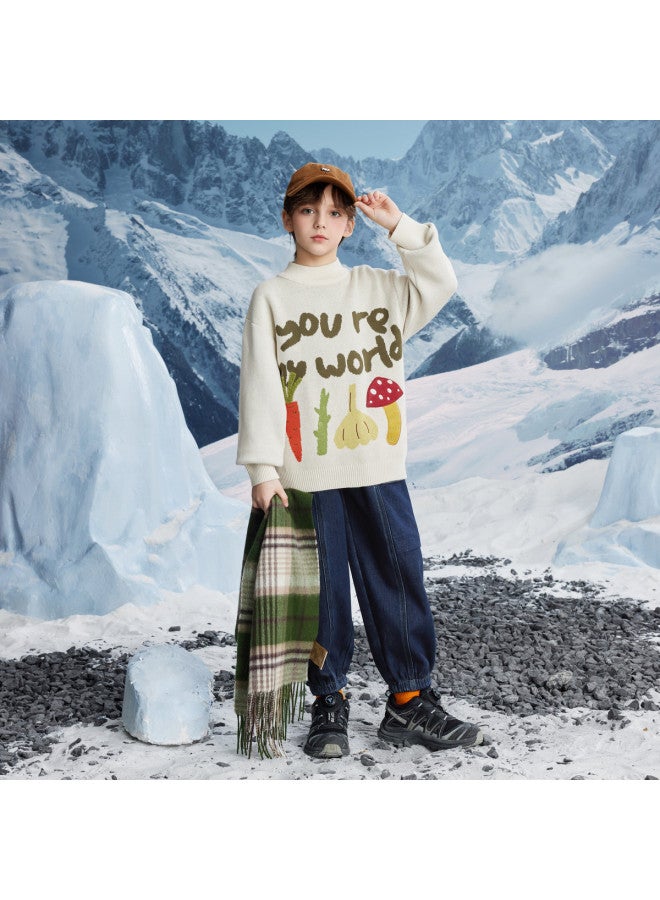 مكد سترة Mqd للأولاد بأسلوب أكاديمي ربيعي وخريفي أنيق وشبه رقبة عالية مع حرف عارض - Image 5