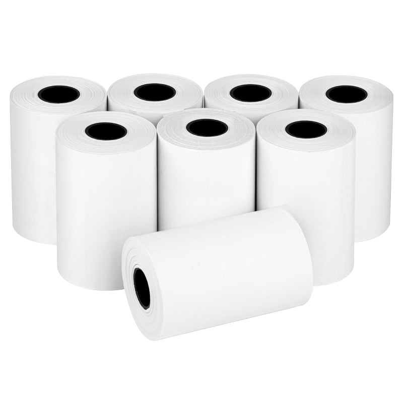 MOWPOG (8 Rolls) 2 1/4" x 55' Thermal Receipt Paper, Compatible with Most Credit Card Machine Handheld Terminal, and Mini POS Cash Register Printer - Image 1