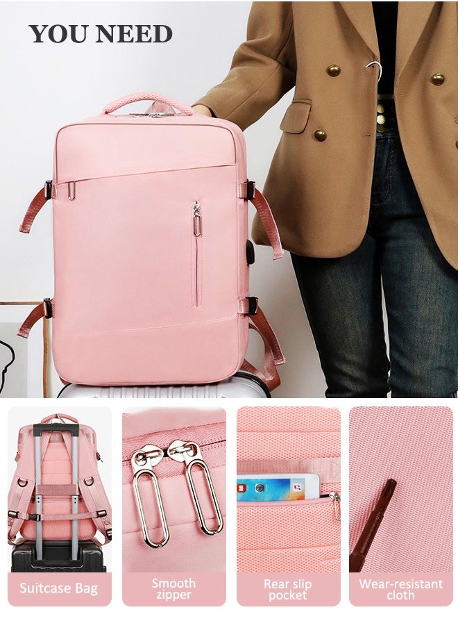 Generic Woman's Travel Totes Large Capacity Business Backpack Waterproof Laptop Bag with USB Charging Port Multifunctional Computer Bag short distance Daypack  - Image 2