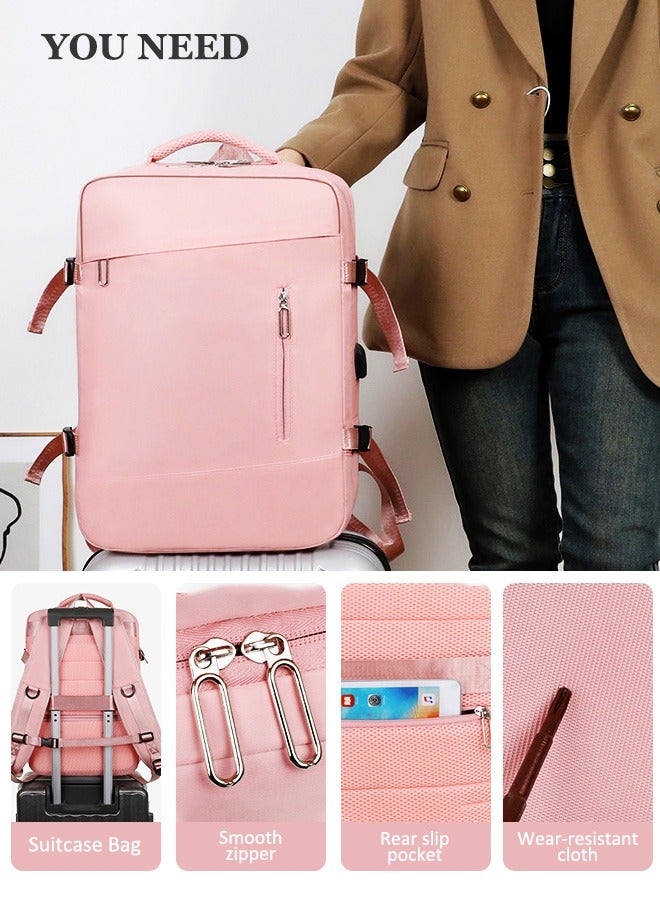 Woman's Travel Totes Large Capacity Business Backpack Waterproof Laptop Bag with USB Charging Port Multifunctional Computer Bag short distance Daypack - Image 1
