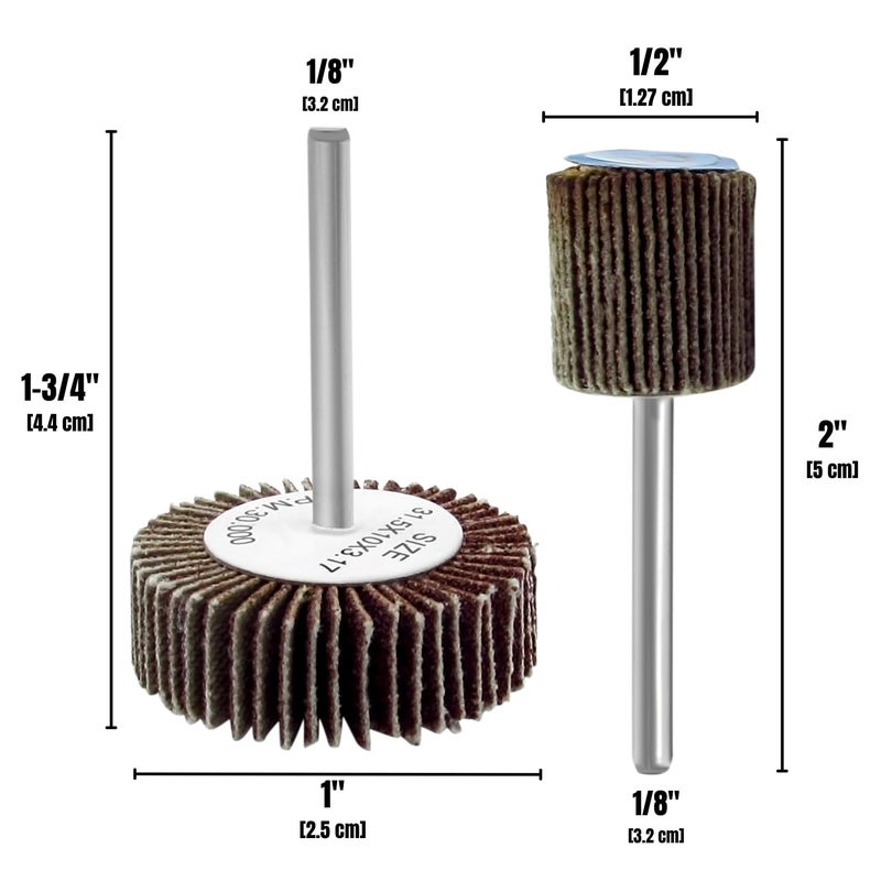 LINE10 Tools Mini Flap Sanding Wheel Rotary Tool Accessories Kit, 1/8-inch Shank, Pack of 20 - Image 4