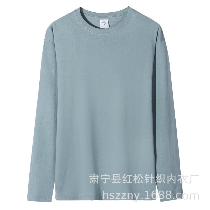 Long Sleeve T-Shirt Class Clothes Printed Logo Round Neck Pure Cotton T-Shirt Group Clothes Loose Round Neck Base Shirt Long Sleeve Top - Image 1