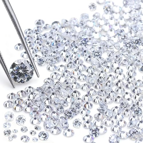 AierCrystal 7000pcs Set 300ct 098mm CZ Zircon 5A Round Machine Cut White Cubic Zirconia Loose CZ Stone Synthetic Excellent Round Cut for Zircon Jewelry Making - Image 1