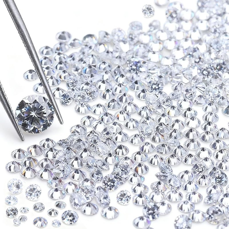 AierCrystal 7000pcs Set 300ct 098mm CZ Zircon 5A Round Machine Cut White Cubic Zirconia Loose CZ Stone Synthetic Excellent Round Cut for Zircon Jewelry Making - Image 2