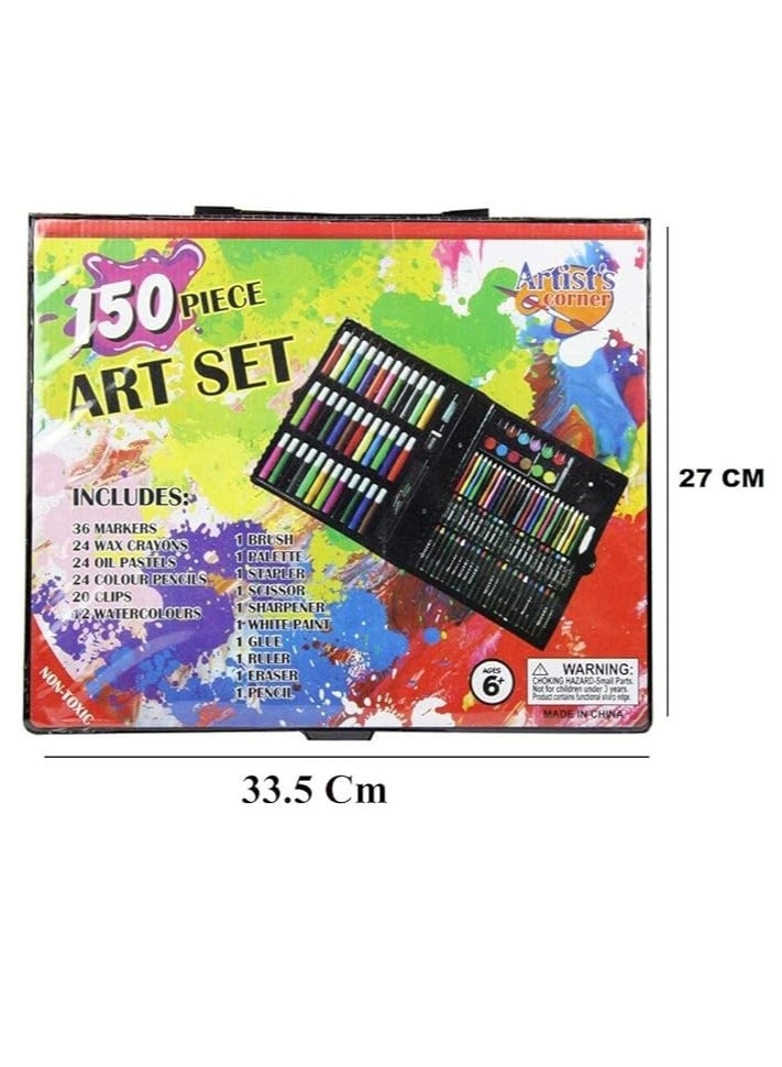 Shuban Art Supplies for Kids Deluxe Kids Art Set for Drawing Painting and More with Portable Art Box, Coloring Supplies Art Kits Best Great Gift for Kids (150Pcs -Blue) - Image 1