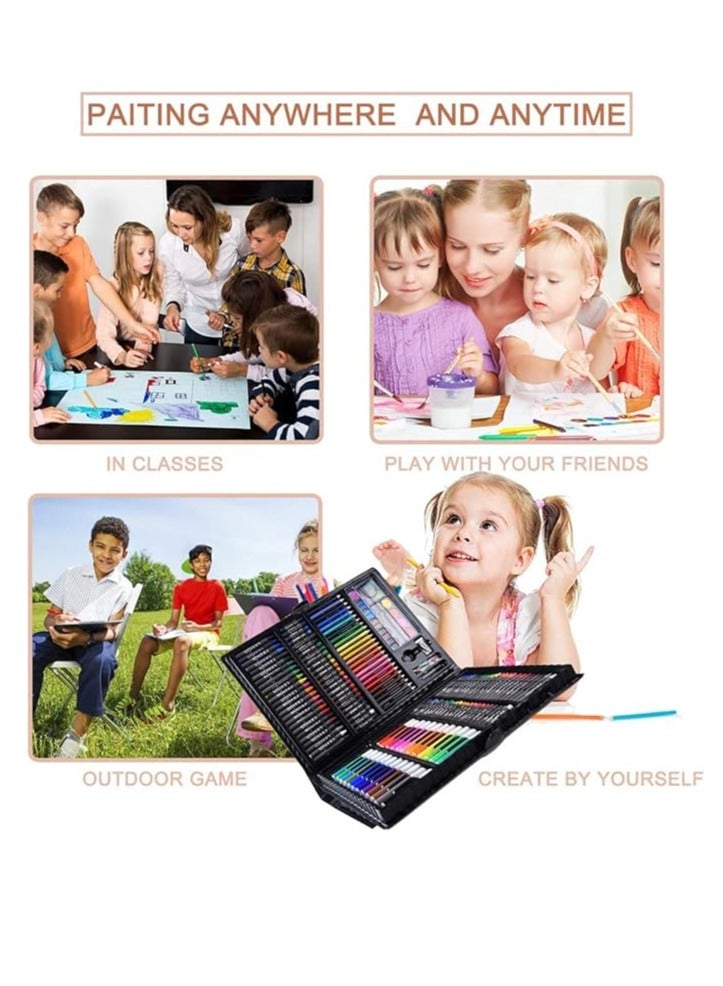 Shuban Art Supplies for Kids Deluxe Kids Art Set for Drawing Painting and More with Portable Art Box, Coloring Supplies Art Kits Best Great Gift for Kids (150Pcs -Blue) - Image 4