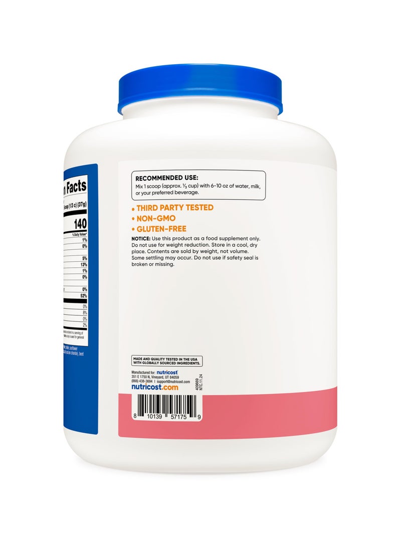 Nutricost Whey Protein Isolate - 30 G Protein Per Serving | 61 SERVING | 5 LB Per Container Strawberry Milkshake Flavored Naturally flavored with Other Natural Flavors Net WT 5 LB (2268 G )  - Image 5