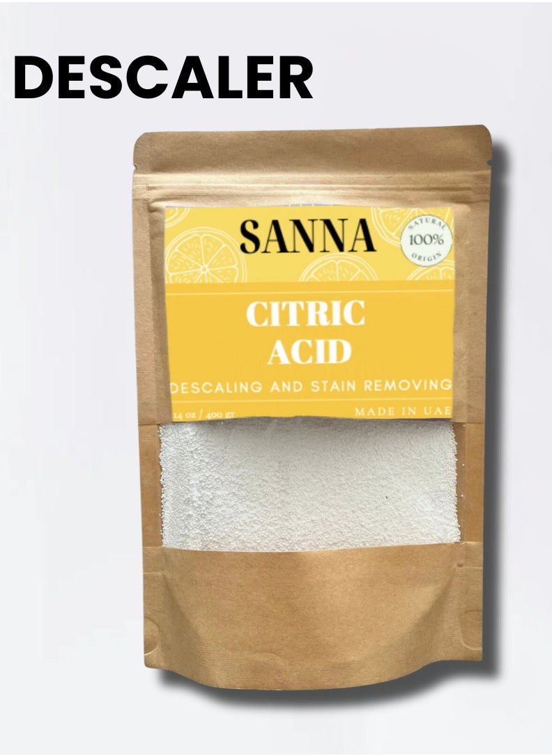CITRIC ACID 100% pure - SANNA - Eco-Friendly Descaler and Cleaner – Ideal for Appliances, Surfaces, and DIY cleaning Solutions – Free from Harsh Chemicals – Made in UAE - 400G - pzsku/ZE5444D5ABFB94CCC1034Z/45/_/1737799875/90e57c79-25d2-4daa-8278-e07aaa9c14f4