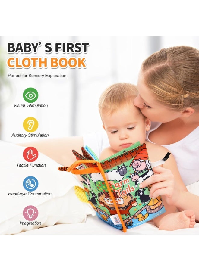 Soofam كتب قماشية ناعمة للأطفال من 0-3-6-12-18 شهرًا، كتب قماشية ناعمة للنشاط للأطفال الرضع، ألعاب تعليمية مبكرة للأولاد والبنات، ألعاب كتب قماشية، كتب للأطفال الرضع (عبوة من 3) - Image 3