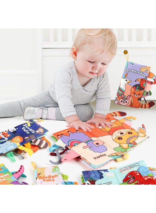 Soofam كتب قماشية ناعمة للأطفال من 0-3-6-12-18 شهرًا، كتب قماشية ناعمة للنشاط للأطفال الرضع، ألعاب تعليمية مبكرة للأولاد والبنات، ألعاب كتب قماشية، كتب للأطفال الرضع (عبوة من 3) - Image 5