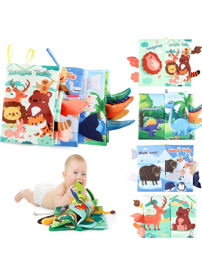 Soofam كتب قماشية ناعمة للأطفال من 0-3-6-12-18 شهرًا، كتب قماشية ناعمة للنشاط للأطفال الرضع، ألعاب تعليمية مبكرة للأولاد والبنات، ألعاب كتب قماشية، كتب للأطفال الرضع (عبوة من 3) - Image 1