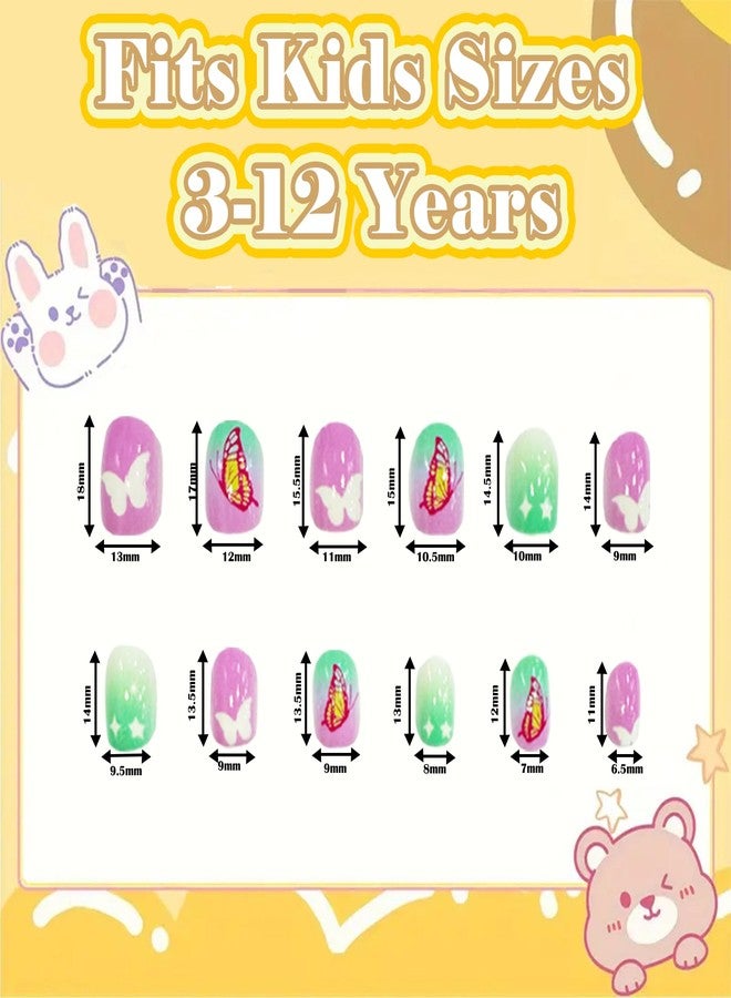 Ideal Swan 240 Pcs 10 Pack Press on Nails for Kids, False Nails Kids Press on Color Unicorn Animal, Children Acrylic Fake Nails Glue Full Cover Press on Nail Kits Set for 8-12 Year - Image 5