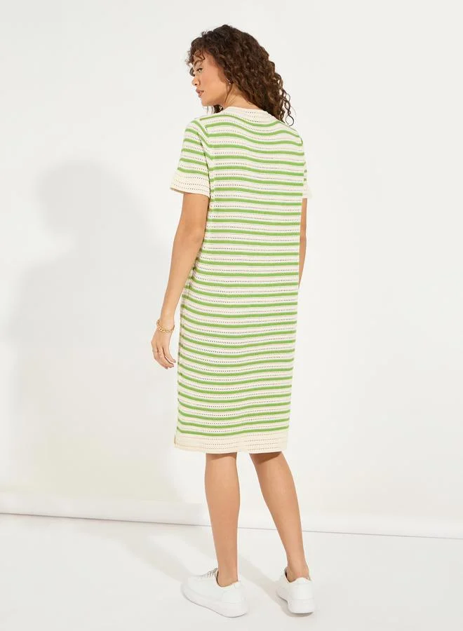 Styli Striped Knit Dress