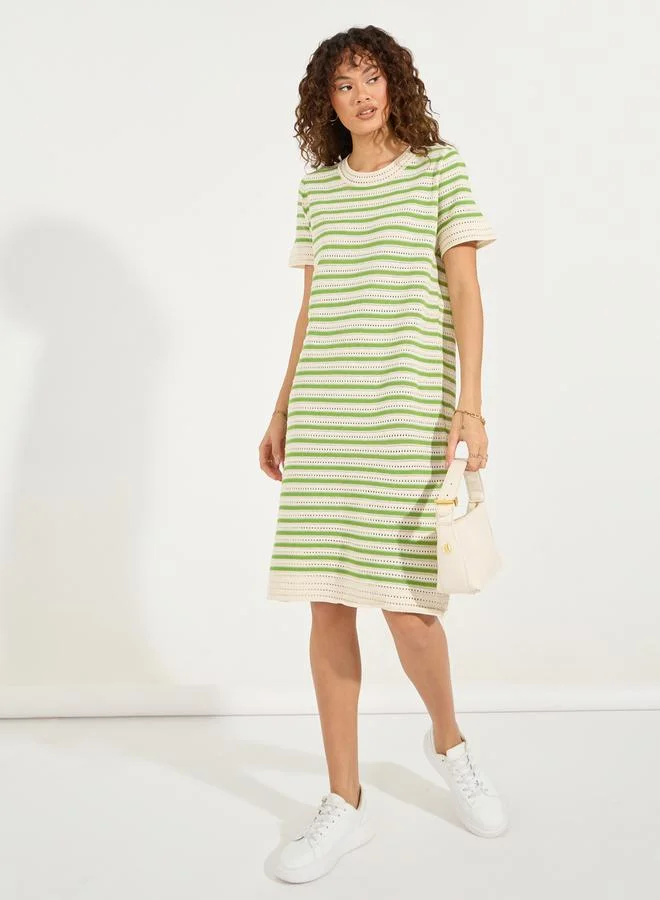 Styli Striped Knit Dress