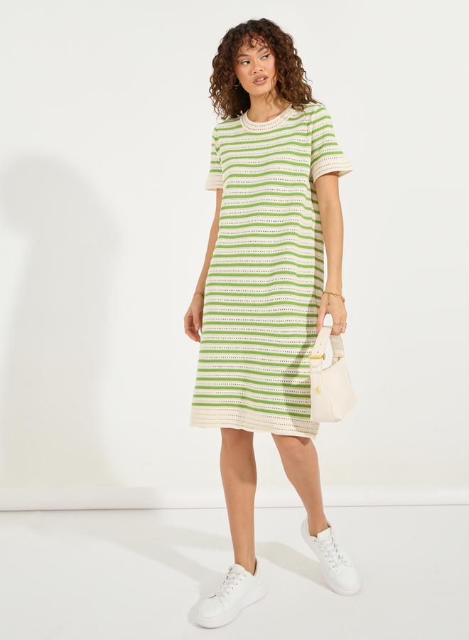 Styli Striped Knit Dress  - Image 3