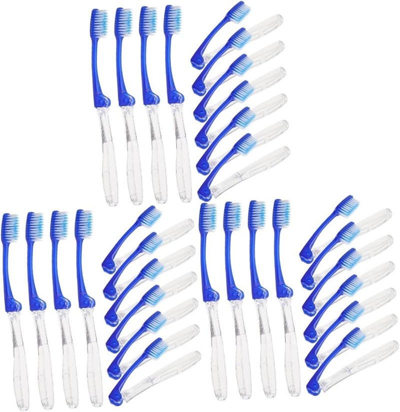 FRCOLOR 30 Pcs Portable Folding Toothbrush Set Of 3 For Travel Camping Business Trips - Image 1