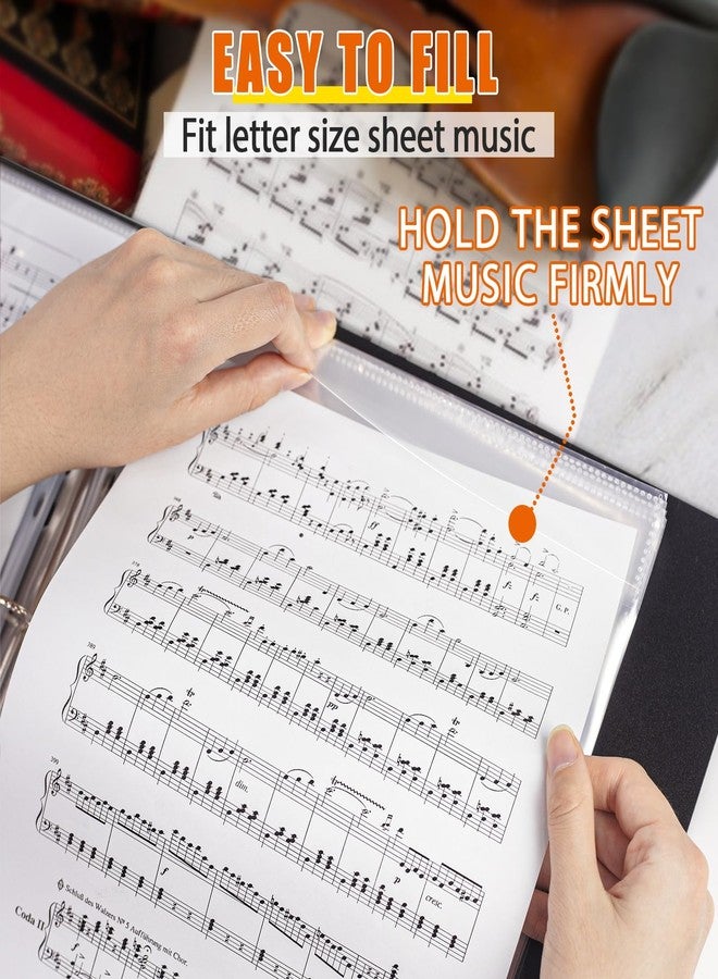 tutata Heavyweight Sheet Music Sleeves - 20 PCS Choral Folder Sleeves for Music Binder, 8.511 Sheet Protectors - Image 2